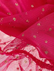 Hot Pink Ruched Sheer Dot Mini Dress