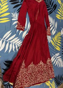 Red Embroidered gown