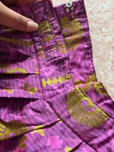 Purple Ethnic Skirt with Gold Dupatta