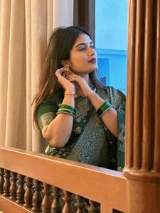 Elegant Green Silk Saree with Intricate Weave