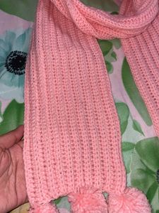 Chunky crochet Scarf with Pom Poms