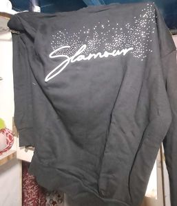 Glamour Sweatshirt with Rhinestone Detail