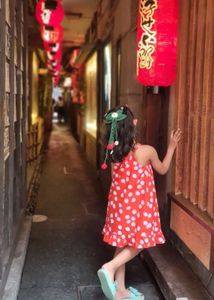 Cute Red Strawberry Print Dress with Heart Bag
