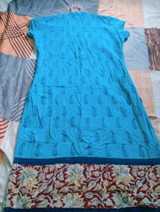 Vibrant Blue Paisley Print Kurta