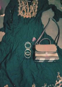 Elegant Teal Embroidered Anarkali Suit