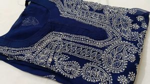 Women Chikankari blue kurti