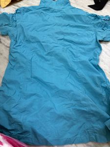 Blue Collared Button-Down Tunic