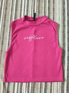 Pink "Selflove" Crop Top