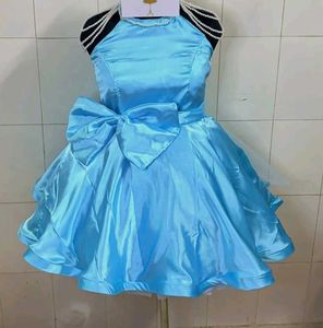 Stunning Blue Satin Halter Dress