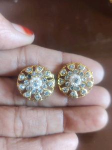 Elegant Gold Tone Stud Earrings