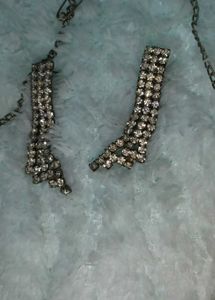 Gold Tone Rhinestone Necklace: 2, with bracelet