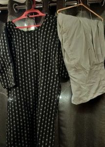 Cotton kurta with Crepe Salwar set