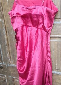 Elegant Ruched Satin Dress
