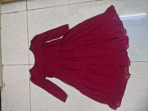 Maroon Tiered Maxi Dress