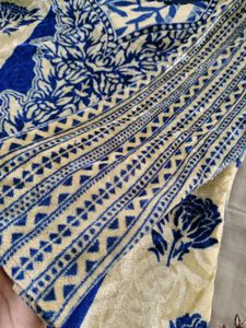 Straight Blue Velvet Kurta