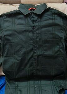 Medium Size Dark Green Stylish Checked Shirt