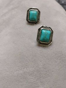 Turquoise Stud Earrings - Boho Chic