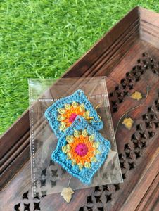 Boho Crochet Square Earrings