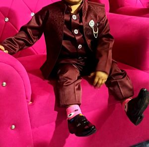 Boys Burgundy 3-Piece Suit