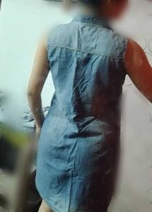 Blue Denim Sleeveless Dress
