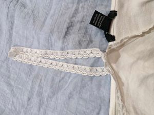 Chic White Lace Tie Front Cami Top