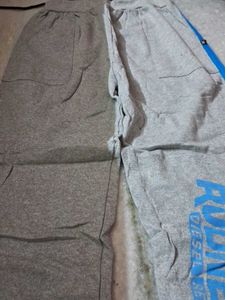 Men's Grey Joggers with Blue Stripe