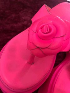 NoHot Pink Platform Flip Flops