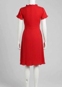 Red Ruffle Trim Dress