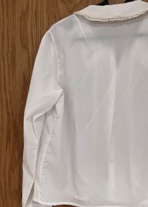 Sheer off White shirt with lace Detailing
