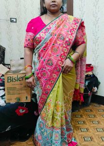 Pastel Multicolour Embroidered Saree