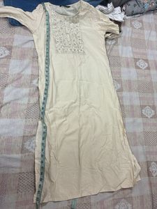 Beige Sequined Kurta