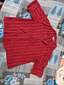 Chic Striped Maroon Top