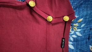 Burgundy Ribbed Knit Top