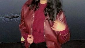 Burgundy Faux Leather Bomber Jacket