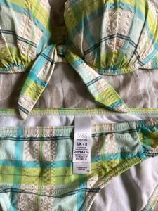 Cute Plaid Bikini Set UK size 8