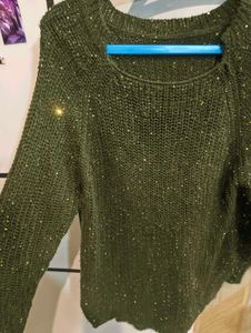Sparkly Green Knit Sweater