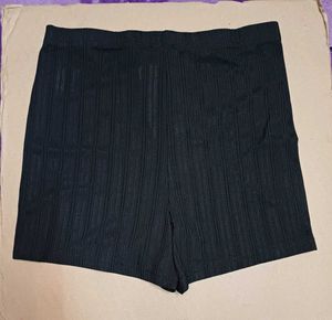 Shein High Rise Mock Buttons Textured Mini Hotpant