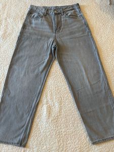 Grey Wide Leg Jeans