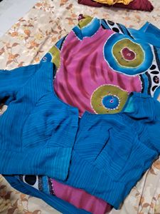 Vibrant Georgette Saree with matching blouse