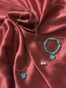 Butterfly Jewelry Set Blue