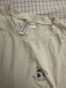 Crop T-Shirt with Earth Graphic