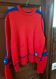 Red &amp; Blue Striped Knit Sweater