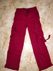 Maroon Cargo Pants Baggy