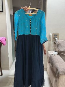 custom made Beautiful Blue and Navy Ethnic Gown