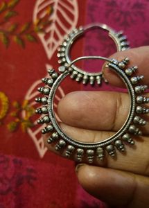 pure silver 21 gram Oxidized  Hoop Earring