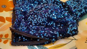 Prime Deal Blue Soft Net Shimmer Saree