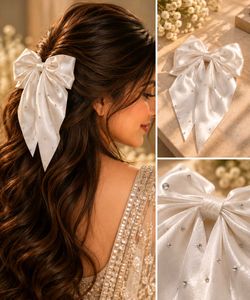 Elegant Bow Hair Clip with Rhinestones