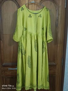 Yellow Printed Kurta