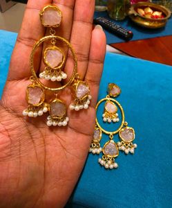 Elegant Gold &amp; Pearl Drop Earrings