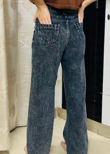 Washed Black Denim Jeans